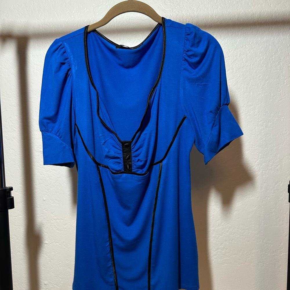 VINTAGE ARDEN B Elegant Blue Women's Top